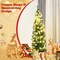 PVC Artificial Slim Pencil Christmas Tree with Metal Stand Ideal for Small Spaces